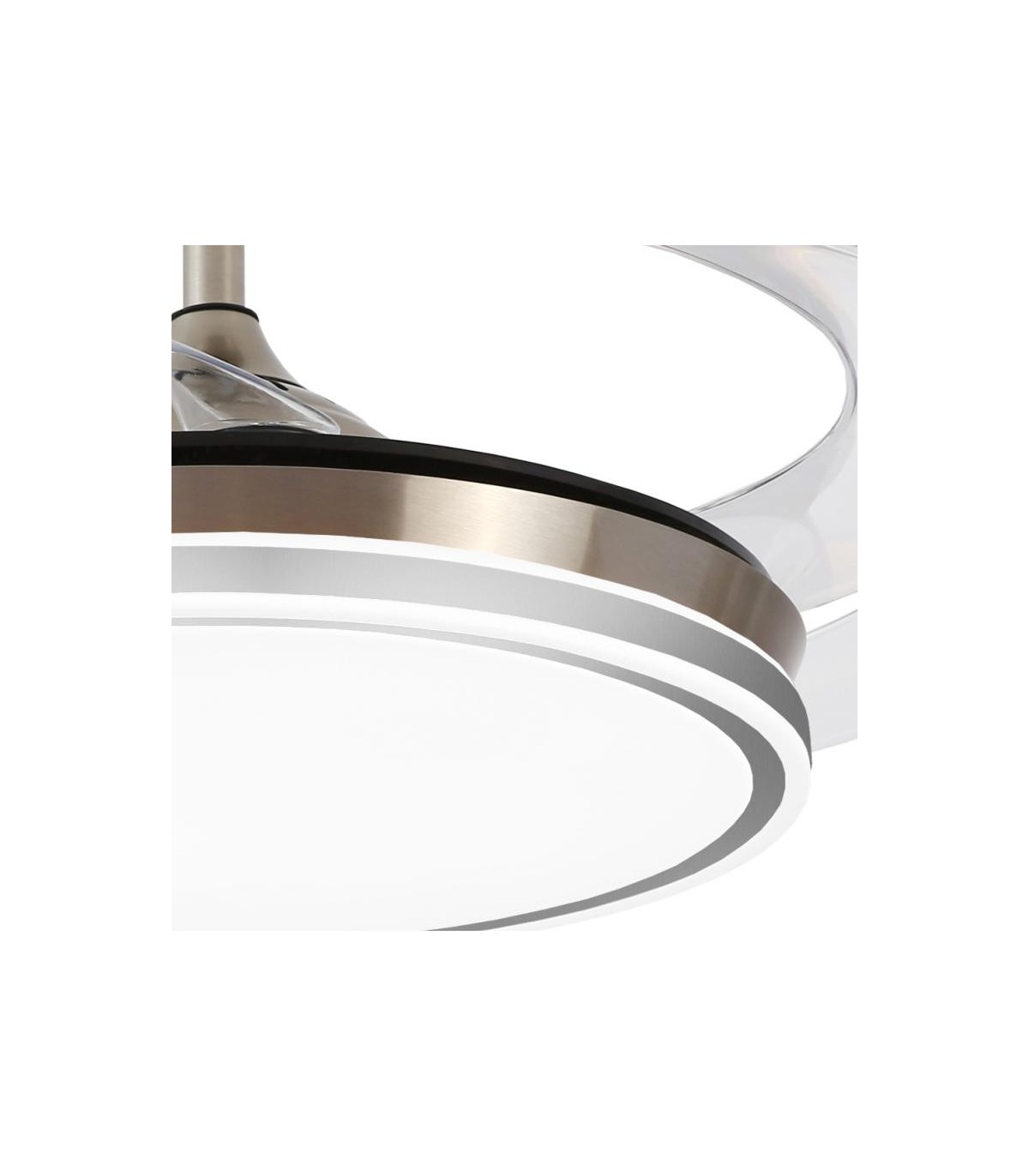 Ventilador LED STELLA-L APP DC 72W 4 aspas 8000Lm Niquel CCT