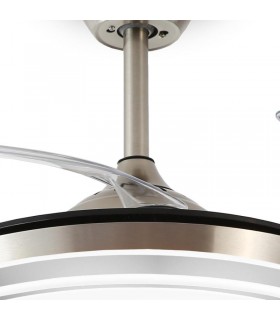 Ventilador LED STELLA-L APP DC 72W 4 aspas 8000Lm Niquel CCT