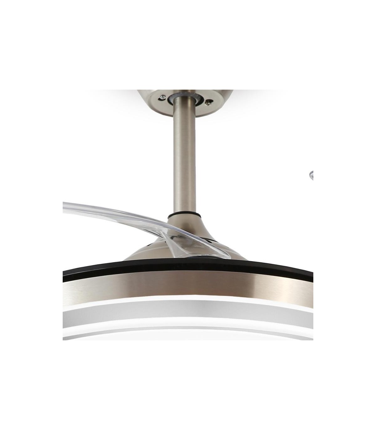Ventilador LED STELLA-L APP DC 72W 4 aspas 8000Lm Niquel CCT