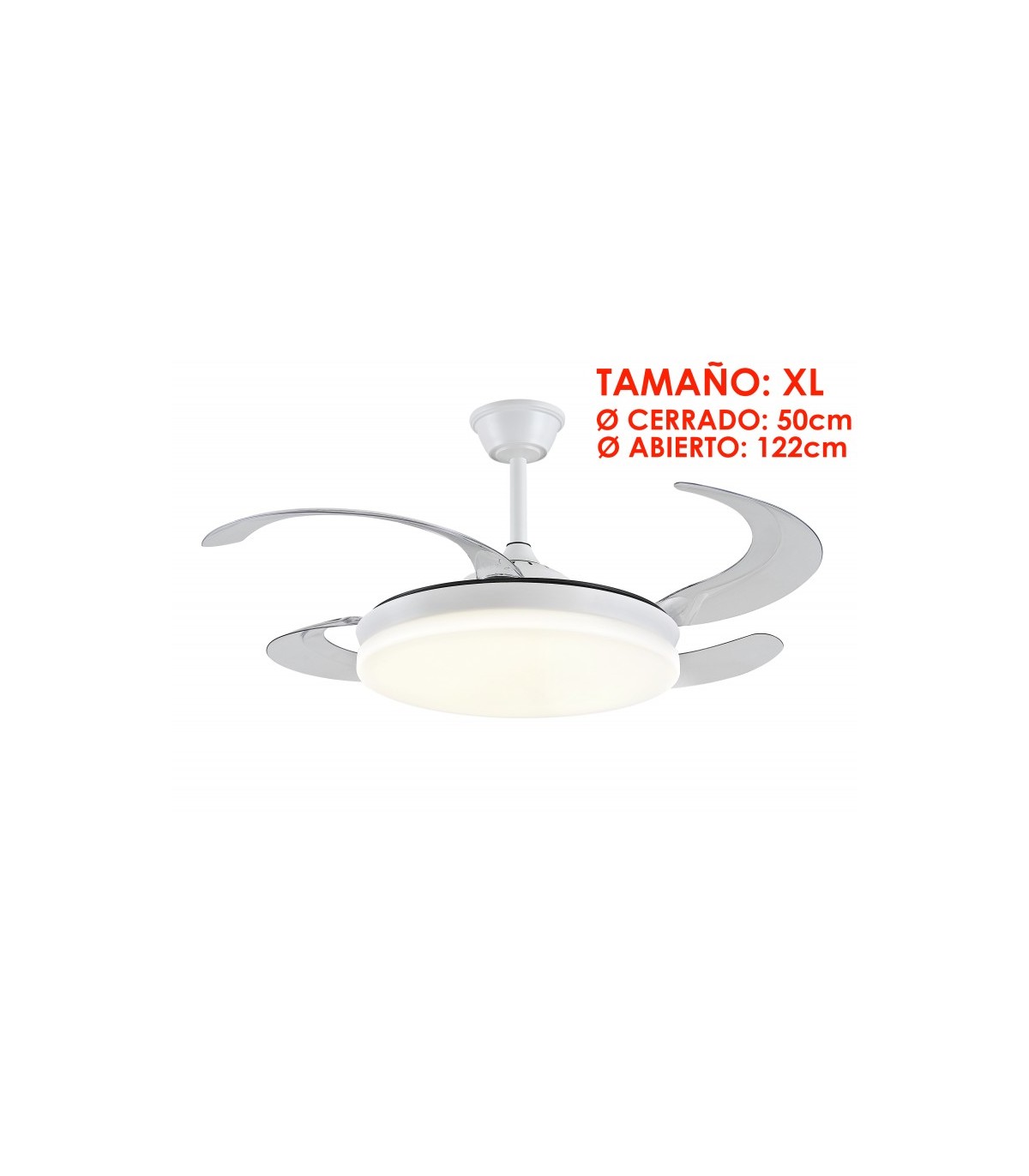 Ventilador LED Isabella-XL APP DC 72W 4 aspas 8000Lm Blanco CCT