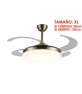 Ventilador LED Isabella-XL APP DC 72W 4 aspas 8000Lm Cuero CCT