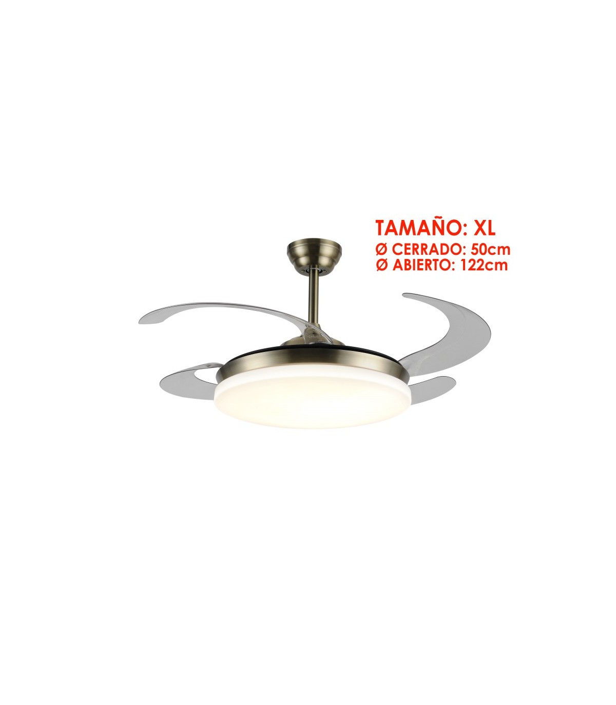 Ventilador LED Isabella-XL APP DC 72W 4 aspas 8000Lm Cuero CCT