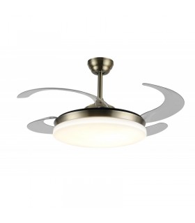 Ventilador LED Isabella-XL APP DC 72W 4 aspas 8000Lm Cuero CCT