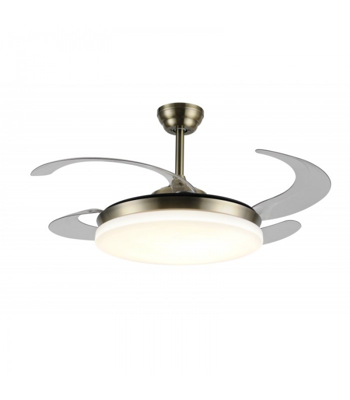 Ventilador LED Isabella-XL APP DC 72W 4 aspas 8000Lm Cuero CCT