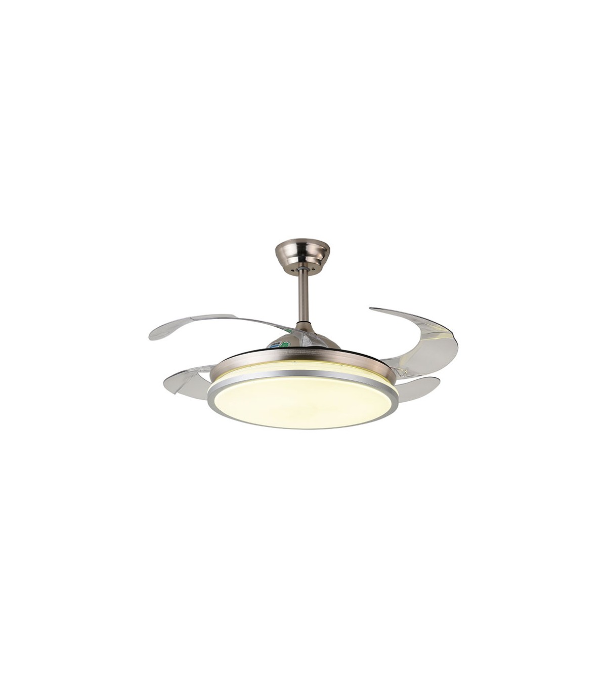 Ventilador Dune DC 72W 6480Lm 4 Aspas Niquel CCT