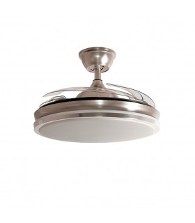 Ventilador Dune DC 72W 6480Lm 4 Aspas Niquel CCT