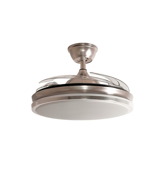 Ventilador Dune DC 72W 6480Lm 4 Aspas Niquel CCT