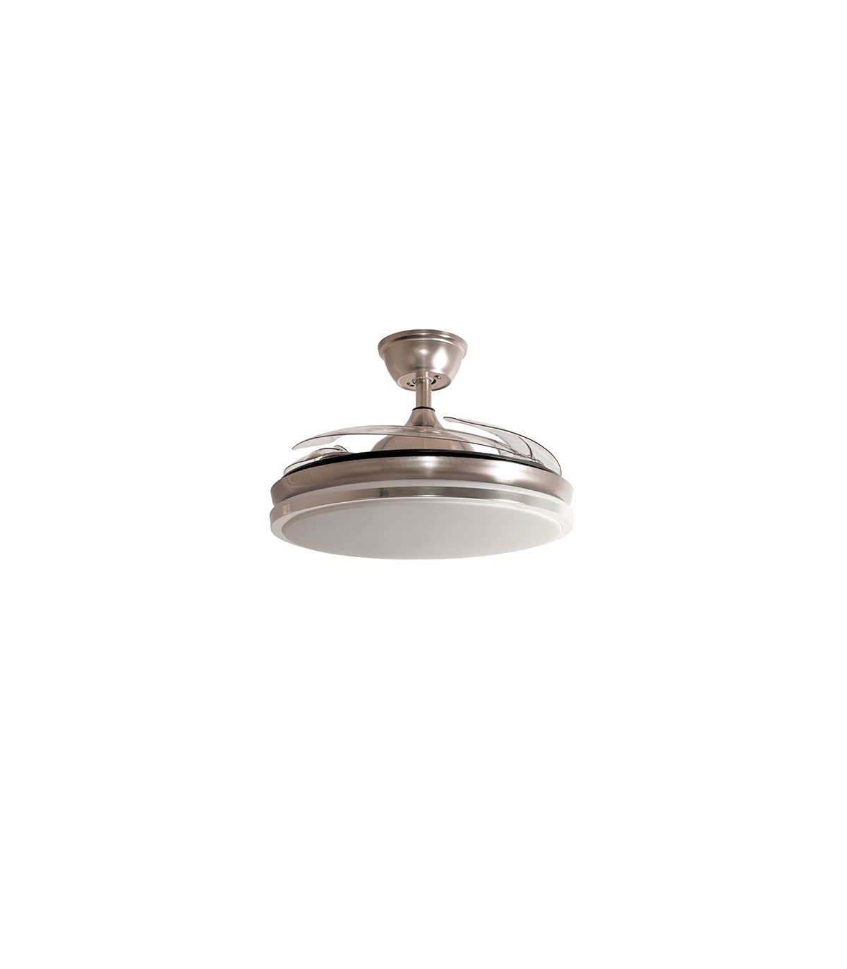 Ventilador Dune DC 72W 6480Lm 4 Aspas Niquel CCT