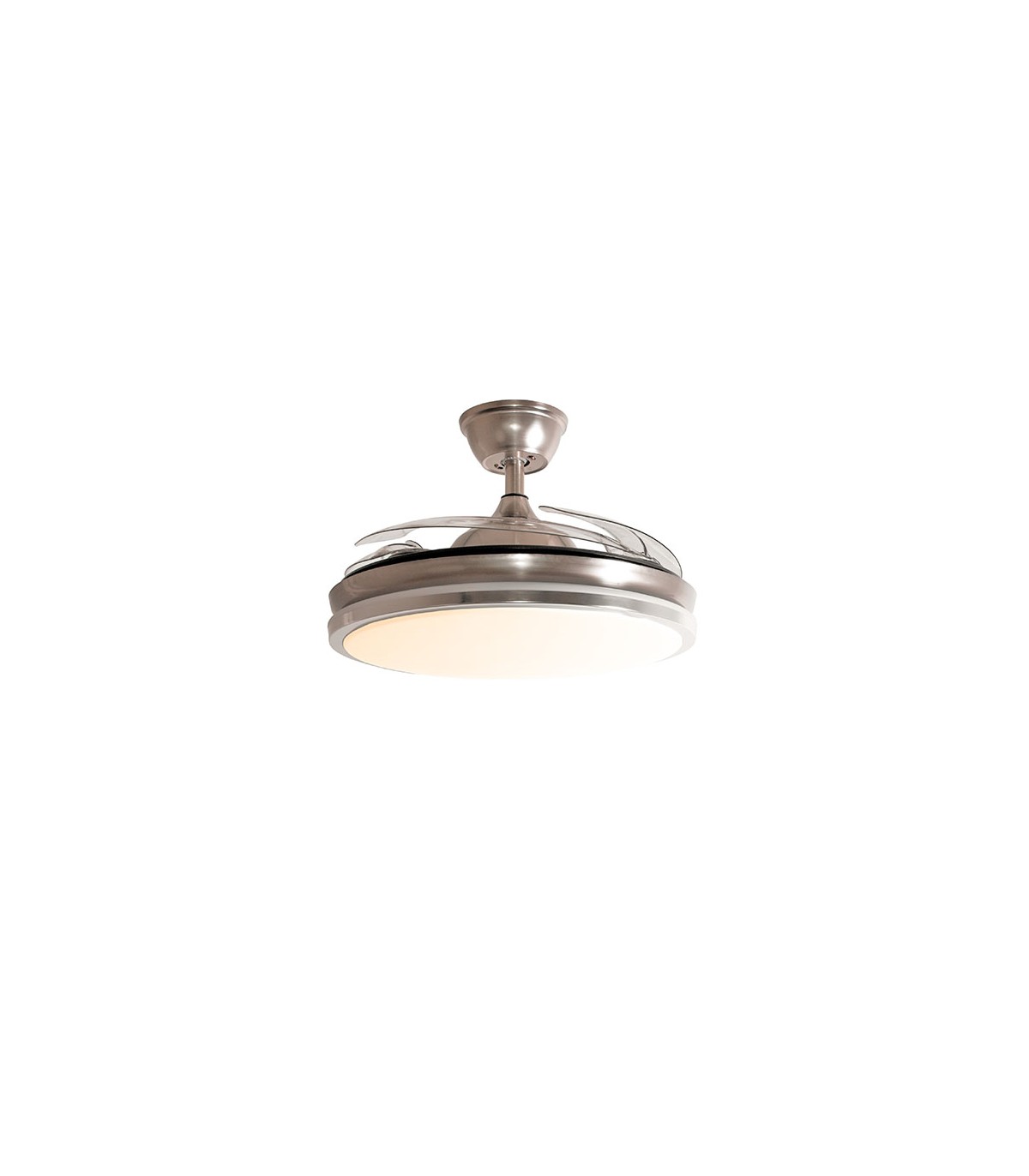 Ventilador Dune DC 72W 6480Lm 4 Aspas Niquel CCT