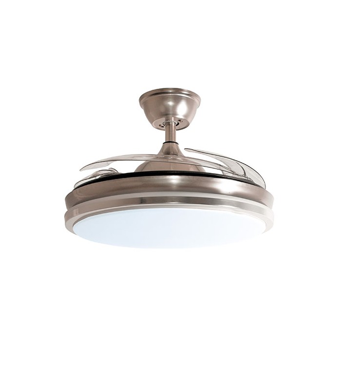 Ventilador Dune DC 72W 6480Lm 4 Aspas Niquel CCT