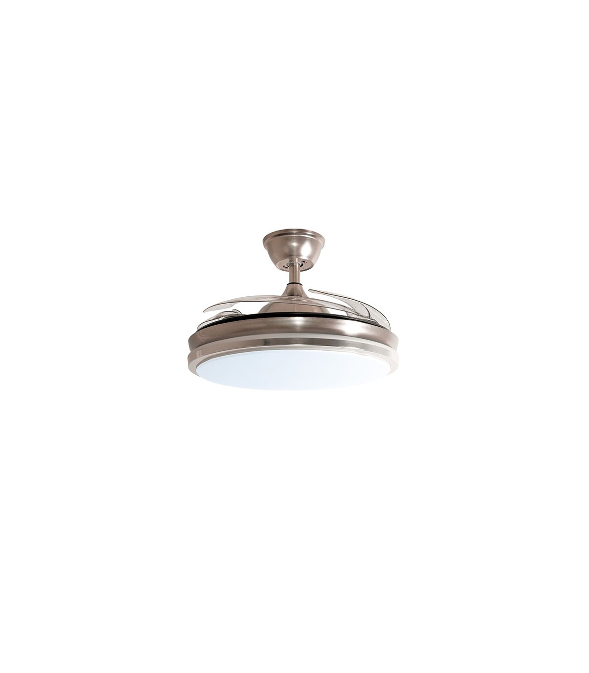 Ventilador Dune DC 72W 6480Lm 4 Aspas Niquel CCT