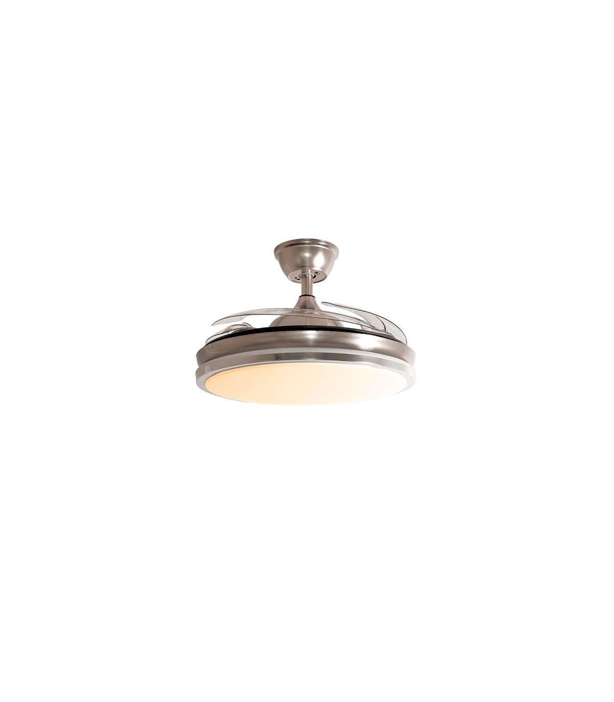 Ventilador Dune DC 72W 6480Lm 4 Aspas Niquel CCT
