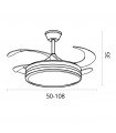 Ventilador Dune DC 72W 6480Lm 4 Aspas Niquel CCT