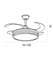 Ventilador Dune DC 72W 6480Lm 4 Aspas Blanco CCT