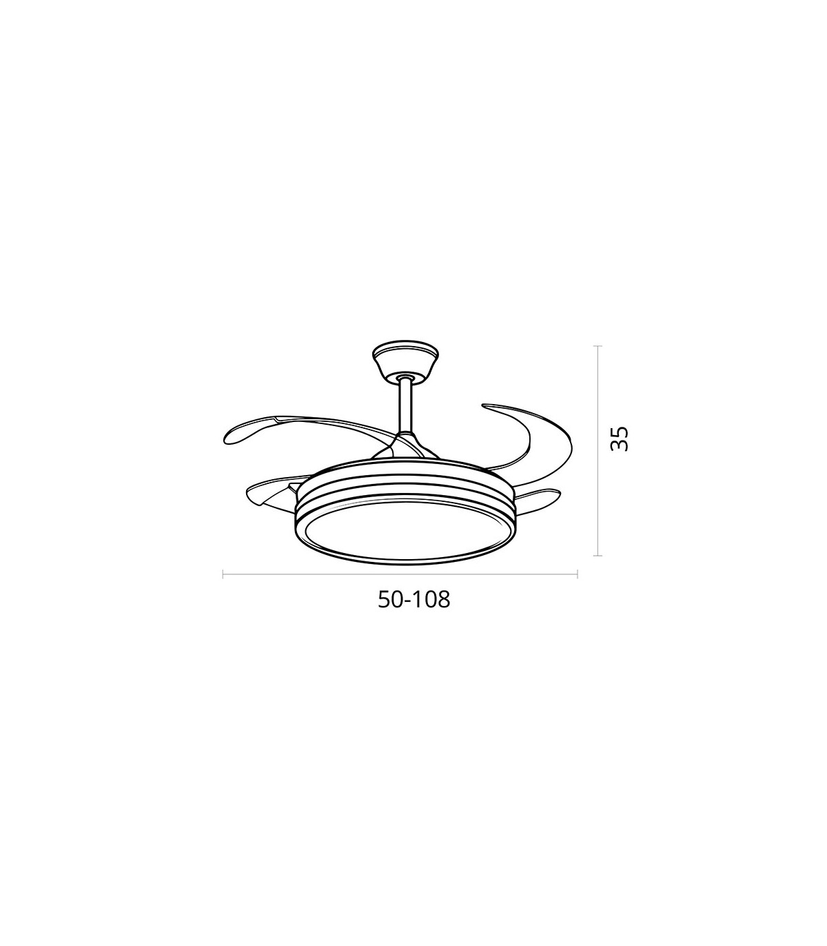 Ventilador Dune DC 72W 6480Lm 4 Aspas Blanco CCT