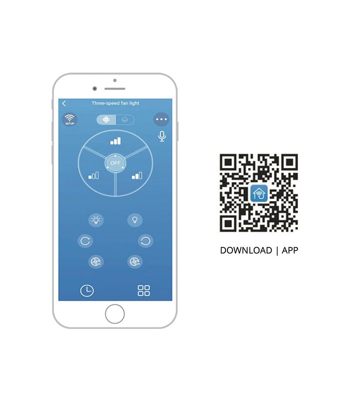Ventilador Geneva AC APP 70W 3454Lm 5 Aspas Marrón CCT