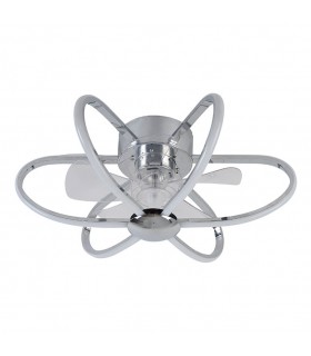 Ventilador Jura AC APP 74W 5260Lm 5 Aspas Cromo CCT