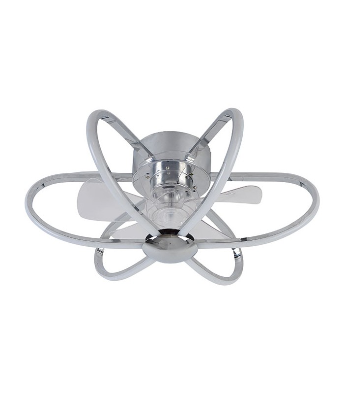 Ventilador Jura AC APP 74W 5260Lm 5 Aspas Cromo CCT