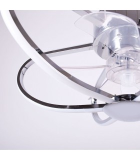 Ventilador Jura AC APP 74W 5260Lm 5 Aspas Cromo CCT