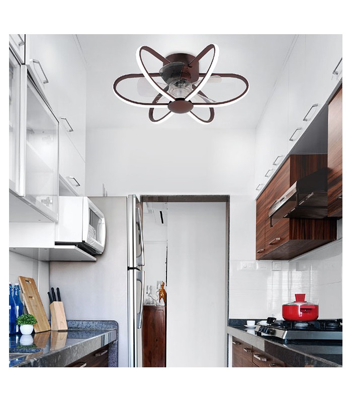 Ventilador Jura AC APP 74W 5260Lm 5 Aspas Cromo CCT