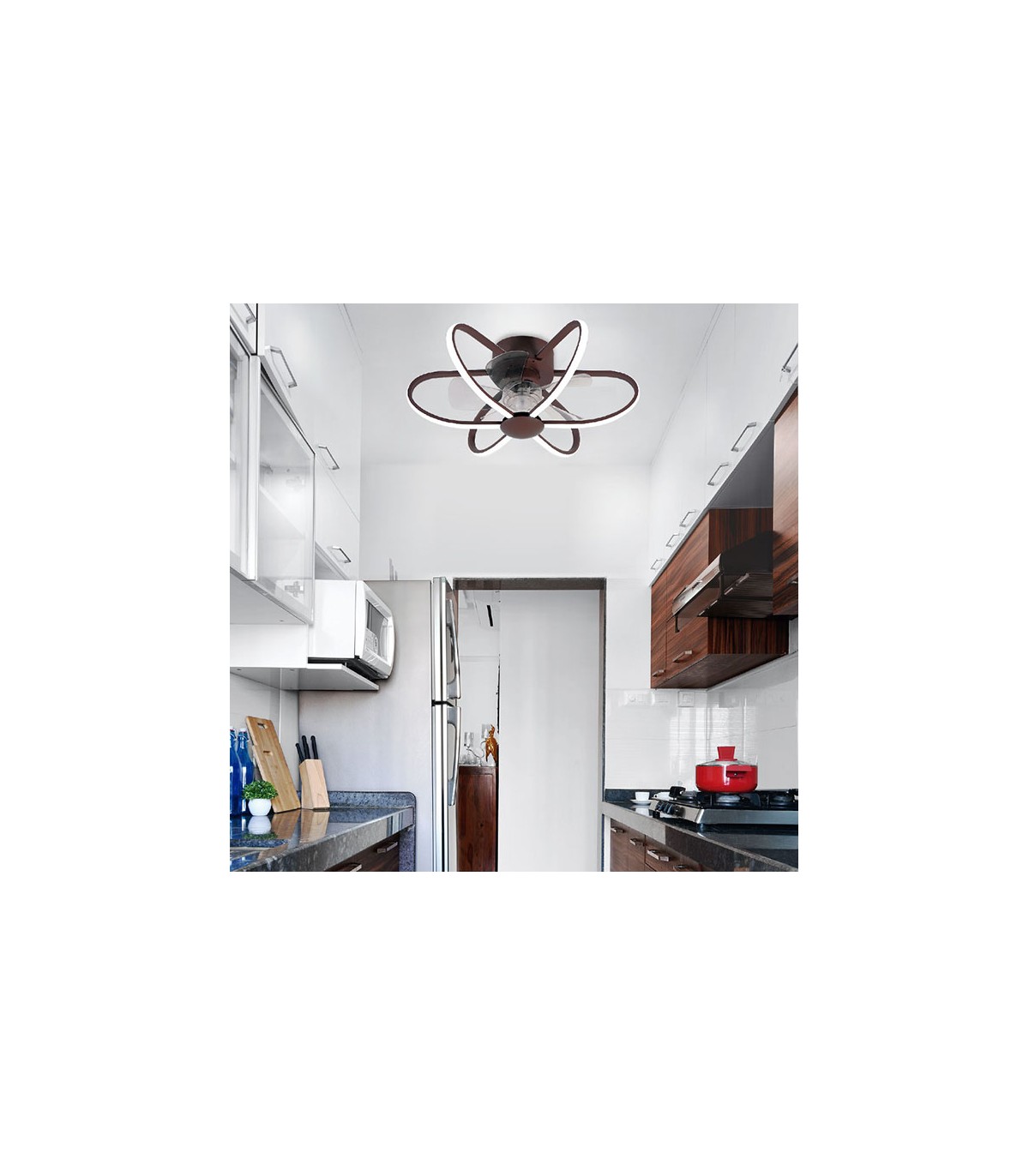 Ventilador Jura AC APP 74W 5260Lm 5 Aspas Cromo CCT