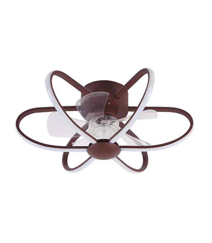 Ventilador Jura AC APP 74W 5260Lm 5 Aspas Marrón CCT