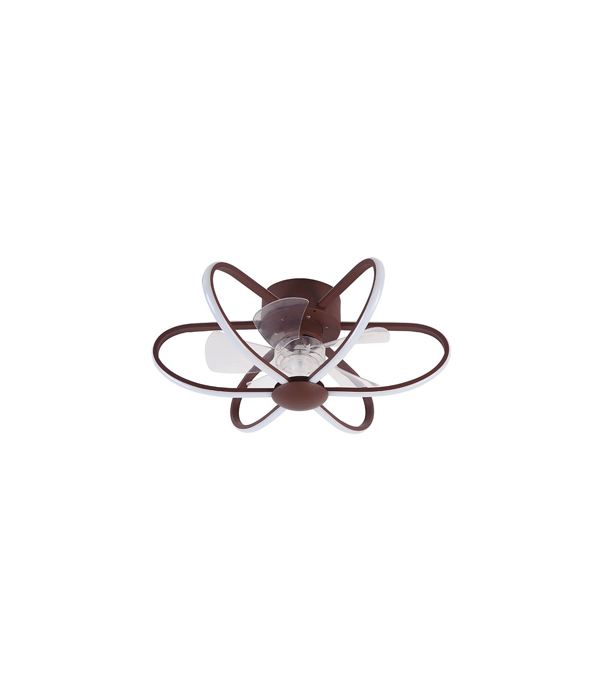 Ventilador Jura AC APP 74W 5260Lm 5 Aspas Marrón CCT