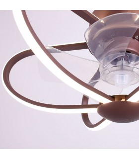 Ventilador Jura AC APP 74W 5260Lm 5 Aspas Marrón CCT