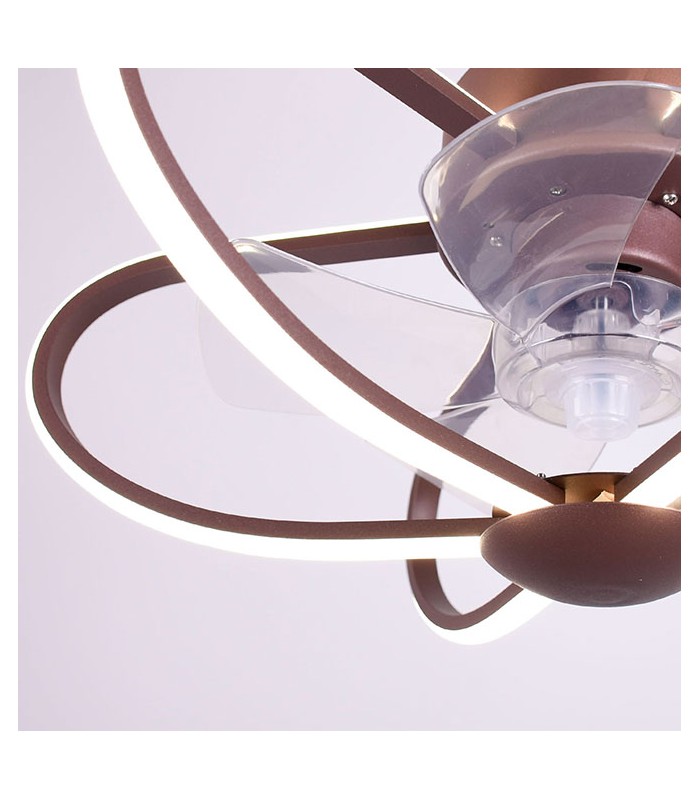 Ventilador Jura AC APP 74W 5260Lm 5 Aspas Marrón CCT