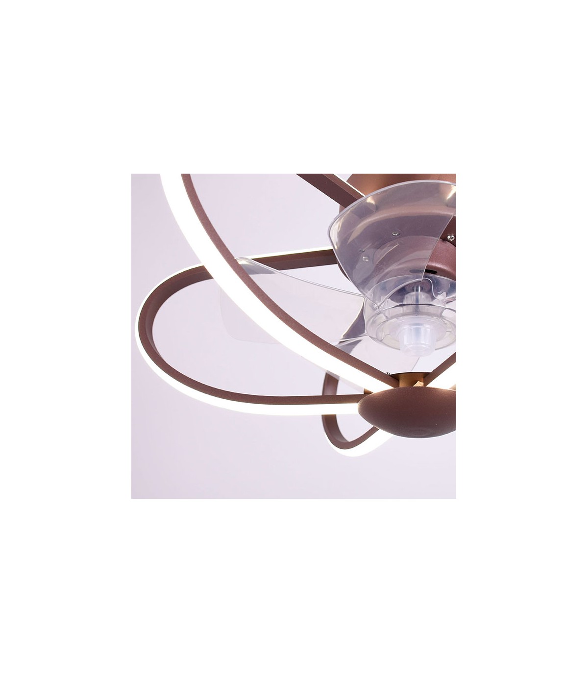 Ventilador Jura AC APP 74W 5260Lm 5 Aspas Marrón CCT