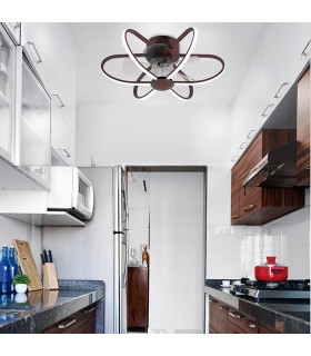 Ventilador Jura AC APP 74W 5260Lm 5 Aspas Marrón CCT