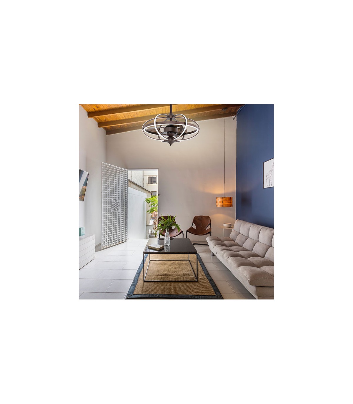 Ventilador Imbat DC 52W 3500Lm 3 Aspas Marrón CCT