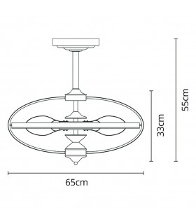 Ventilador Imbat DC 52W 3500Lm 3 Aspas Marrón CCT