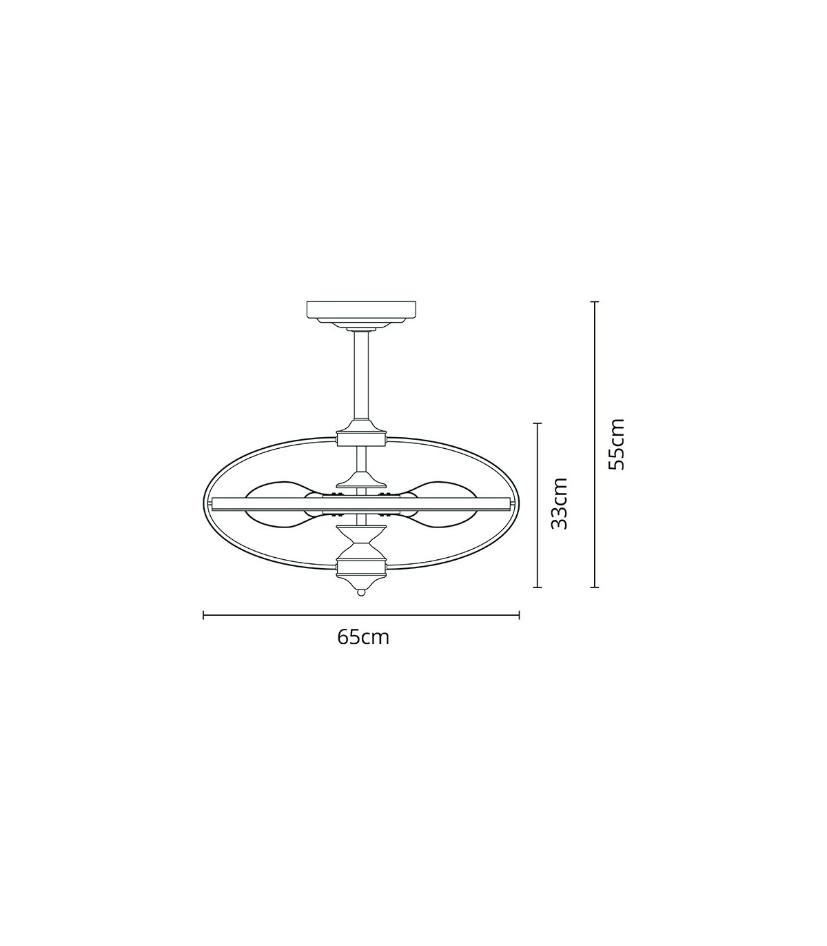 Ventilador Imbat DC 52W 3500Lm 3 Aspas Marrón CCT