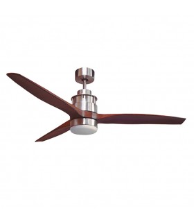 Ventilador Bravo DC Niquel 16W 1600Lm 3 Aspas Marrón