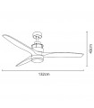 Ventilador Bravo DC Niquel 16W 1600Lm 3 Aspas Marrón