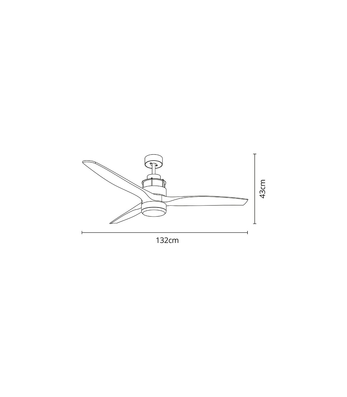 Ventilador Bravo DC Niquel 16W 1600Lm 3 Aspas Marrón