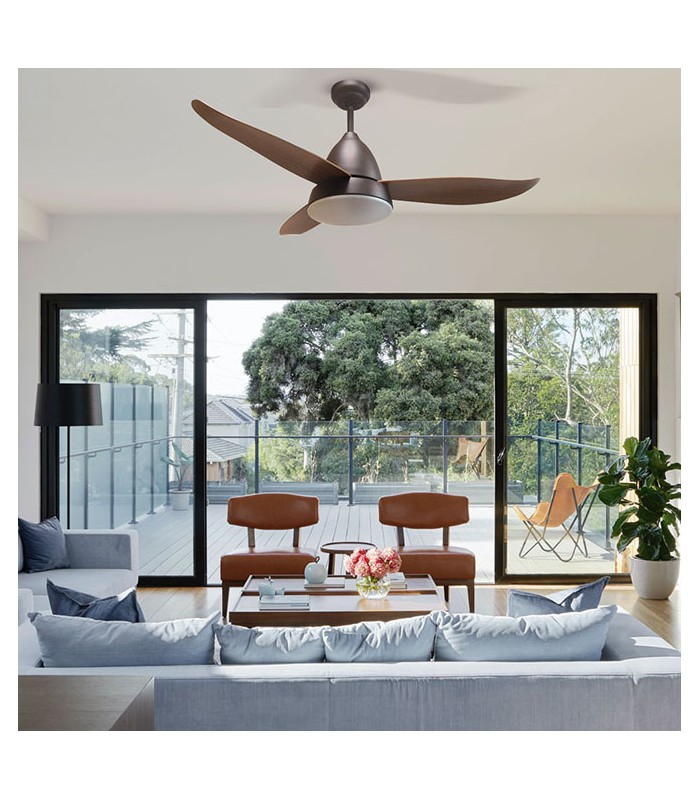Ventilador Marino DC 16W 1600Lm 3 Aspas Marrón