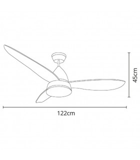 Ventilador Marino DC 16W 1600Lm 3 Aspas Marrón