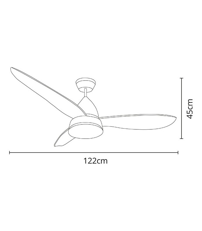 Ventilador Marino DC 16W 1600Lm 3 Aspas Marrón