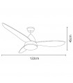 Ventilador Marino DC 16W 1600Lm 3 Aspas Marrón