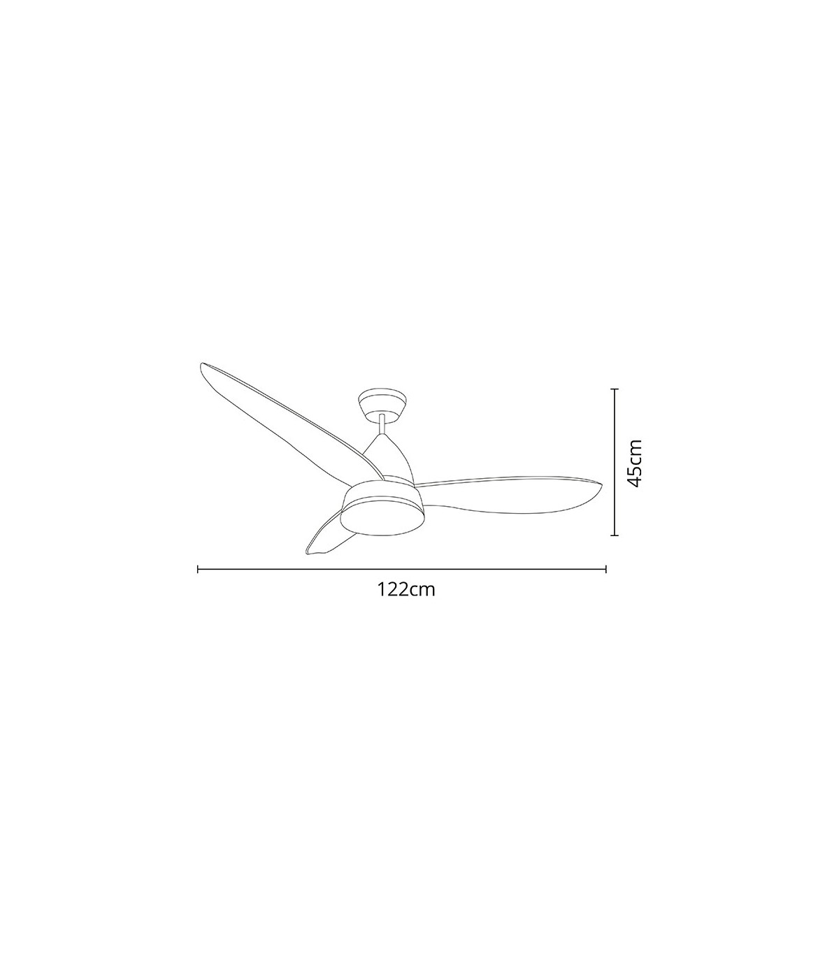 Ventilador Marino DC 16W 1600Lm 3 Aspas Marrón