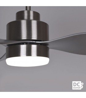 Ventilador Poniente DC 16W 1600Lm 3 Aspas Níquel