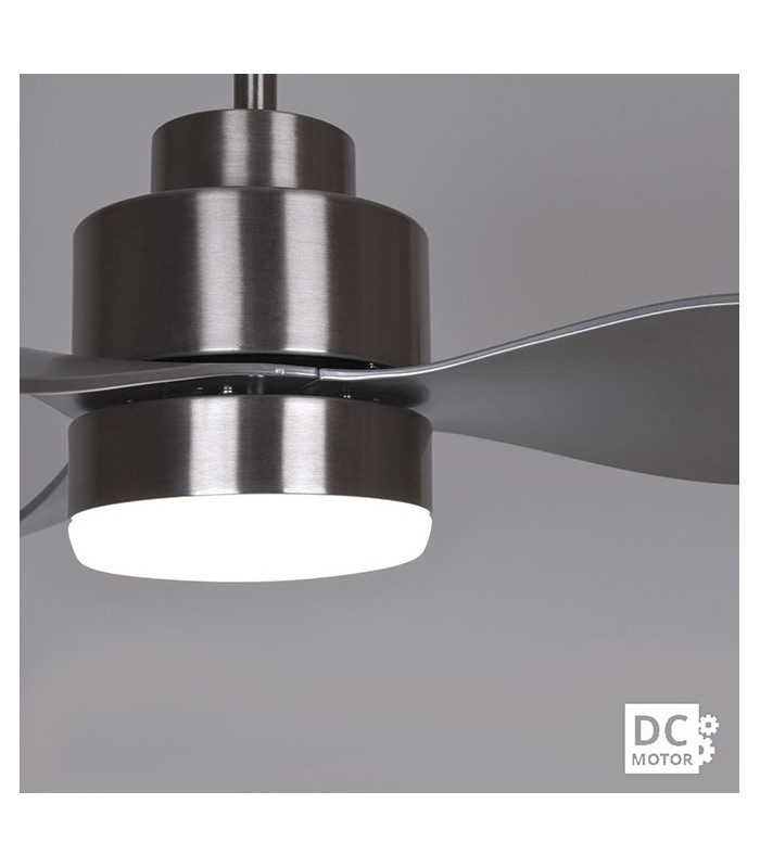 Ventilador Poniente DC 16W 1600Lm 3 Aspas Níquel