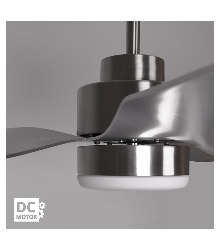Ventilador Poniente DC 16W 1600Lm 3 Aspas Níquel