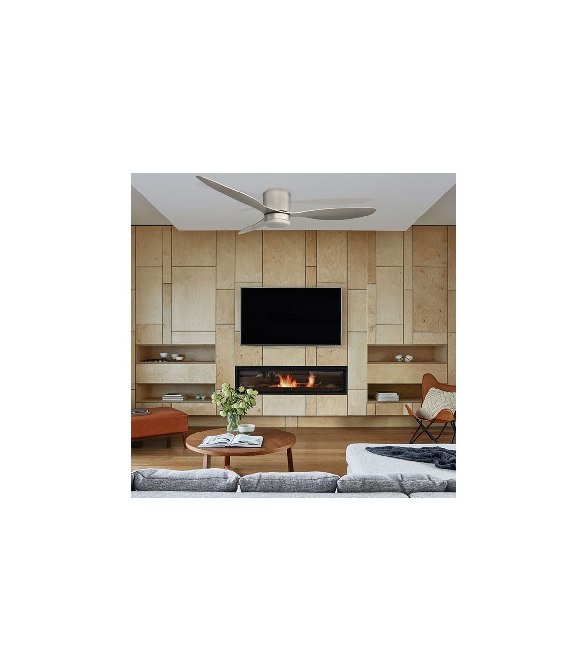 Ventilador Nasim DC 16W 1600Lm 3 Aspas Plata