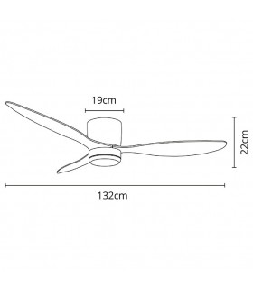 Ventilador Nasim DC 16W 1600Lm 3 Aspas Plata