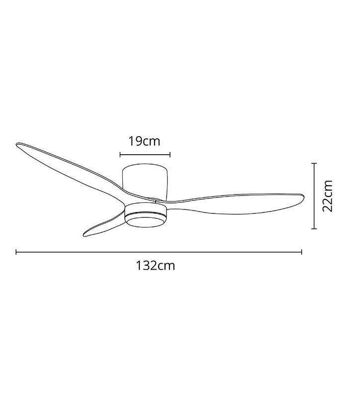 Ventilador Nasim DC 16W 1600Lm 3 Aspas Plata