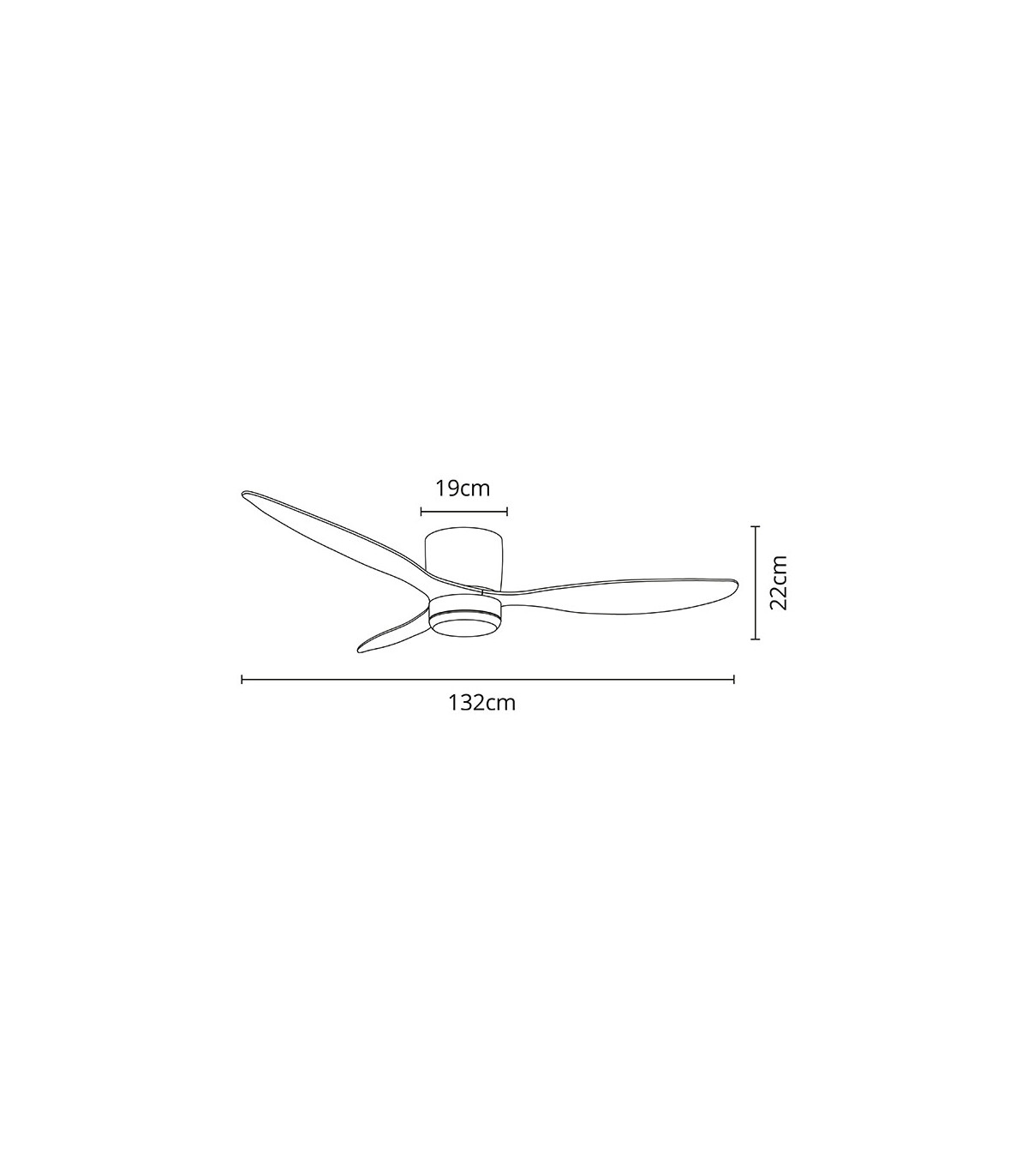 Ventilador Nasim DC 16W 1600Lm 3 Aspas Plata