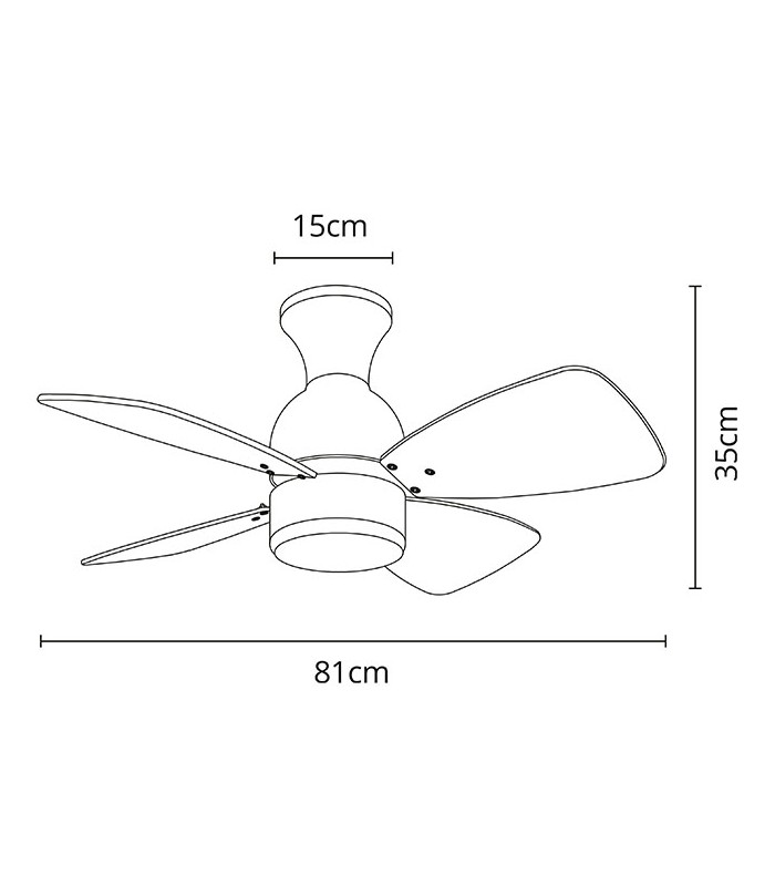 Ventilador Fresco AC 16W 1600Lm 4 Aspas Níquel